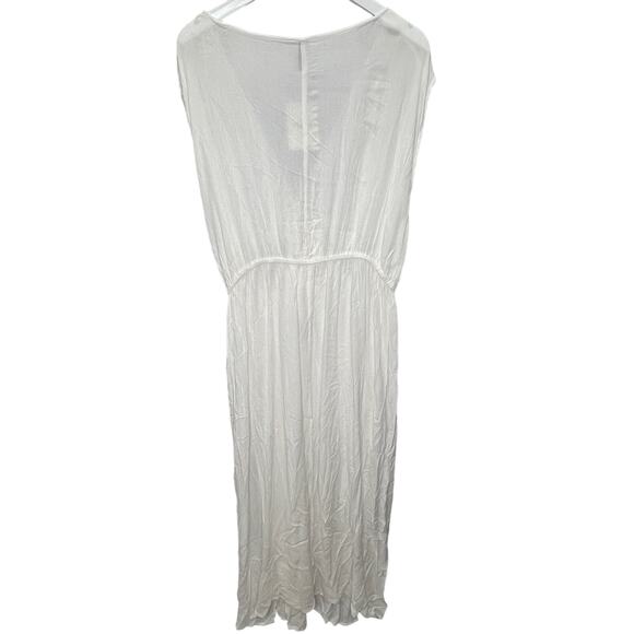 Raviya Womens Front Slit Cover Up Maxi Dress Size 0X White New Tie Waist - Picture 6 of 7